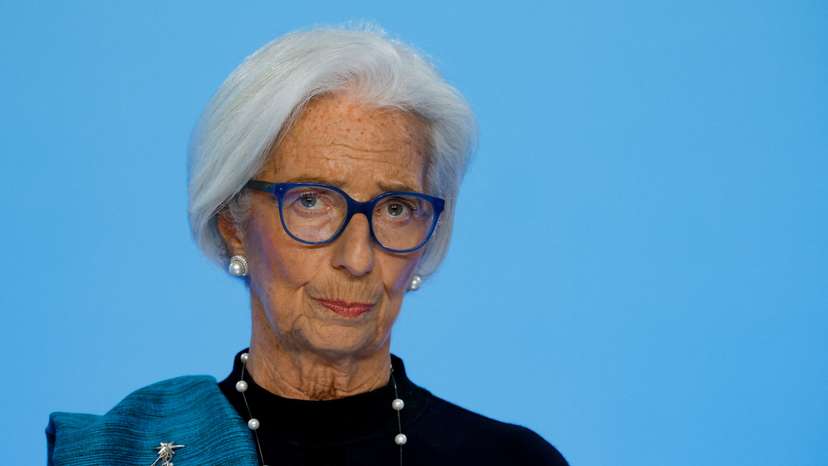 ECB President Christine Lagarde addresses the media in Frankfurt