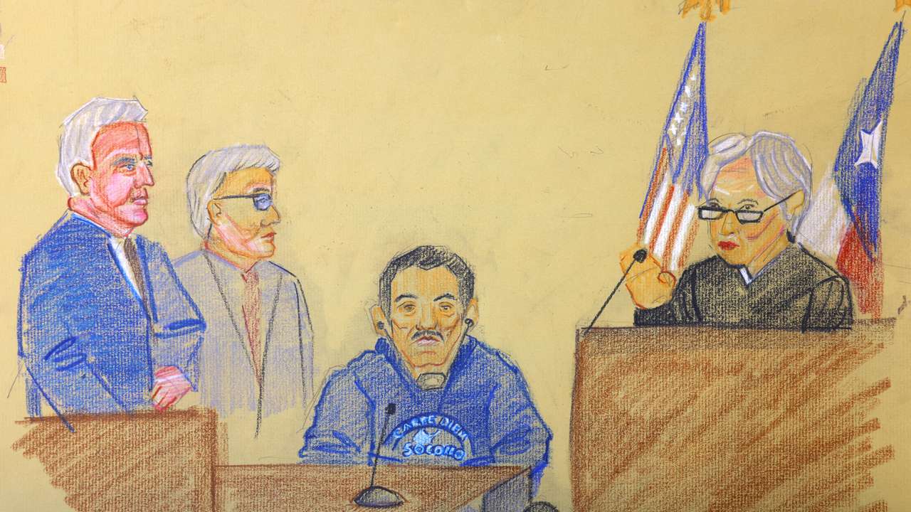Alleged Mexican drug kingpin and co-founder of Mexico's Sinaloa drug cartel Ismael "El Mayo" Zambada appears in court, in El Paso