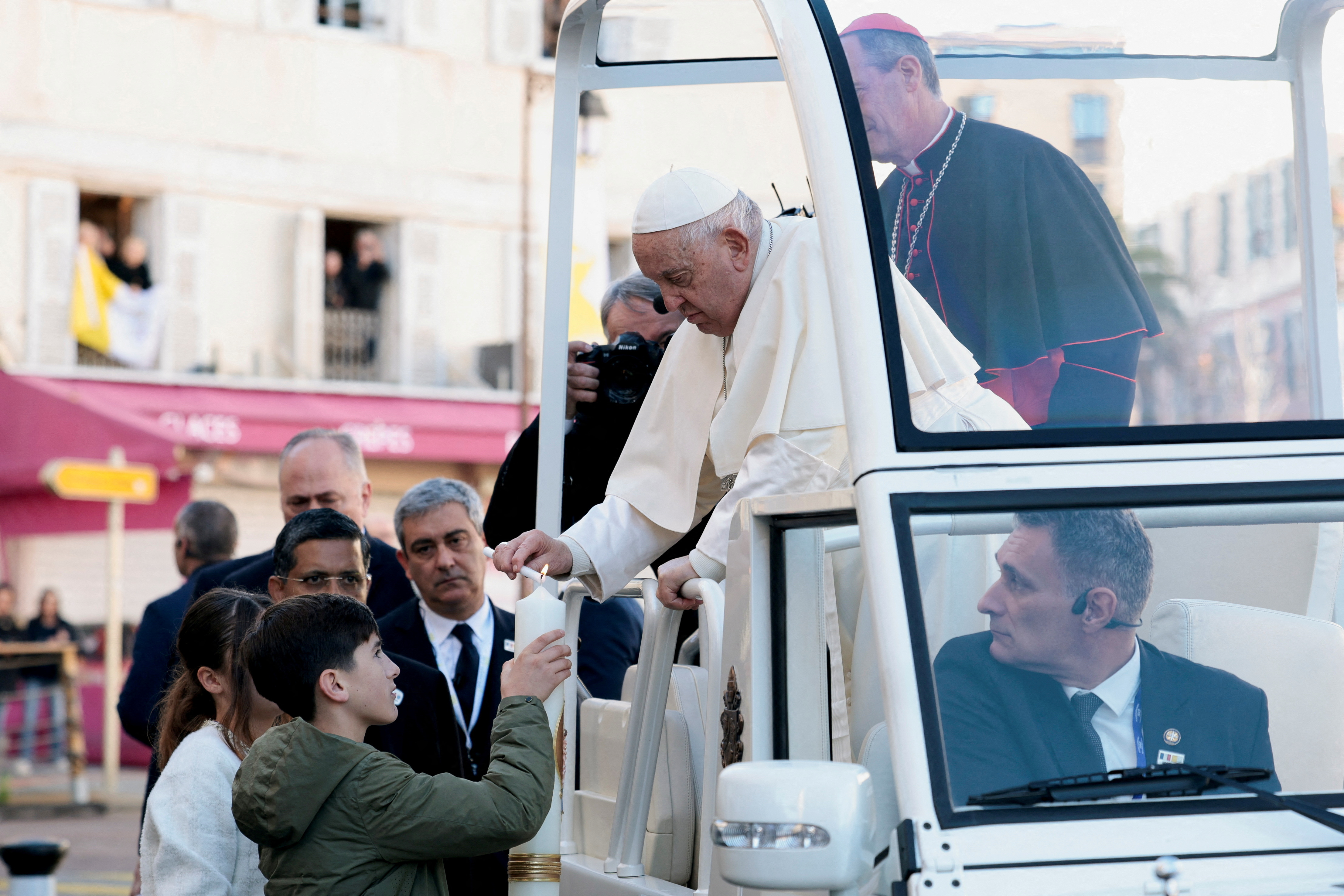 Pope Francis visits Corsica