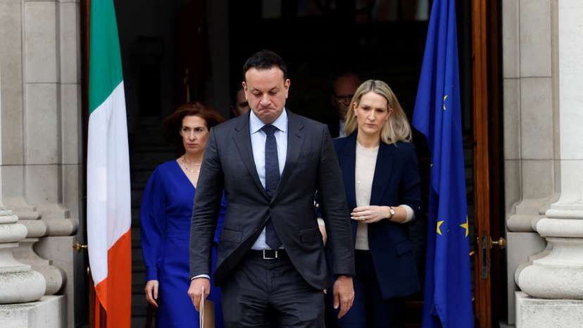 Ireland's Taoiseach (Prime Minister) Leo Varadkar speaks to the media