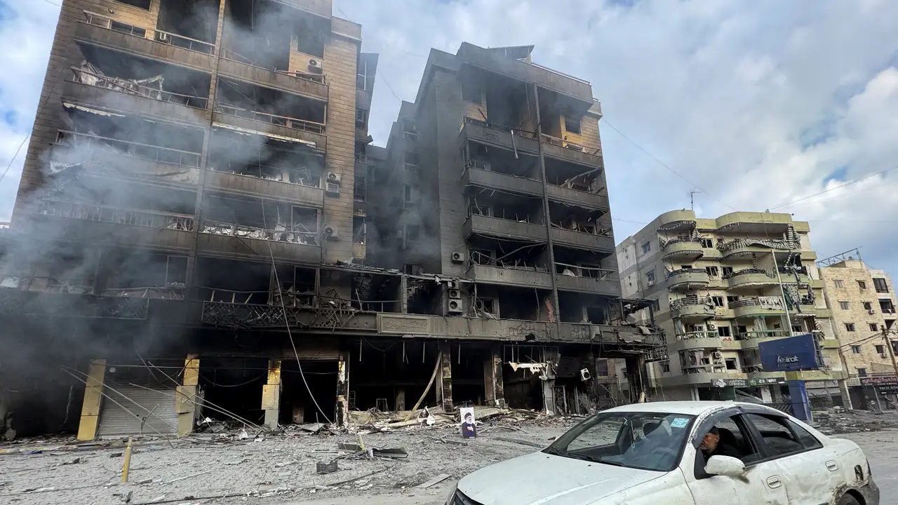 Aftermath of an Israeli strike on Beirut's southern suburbs