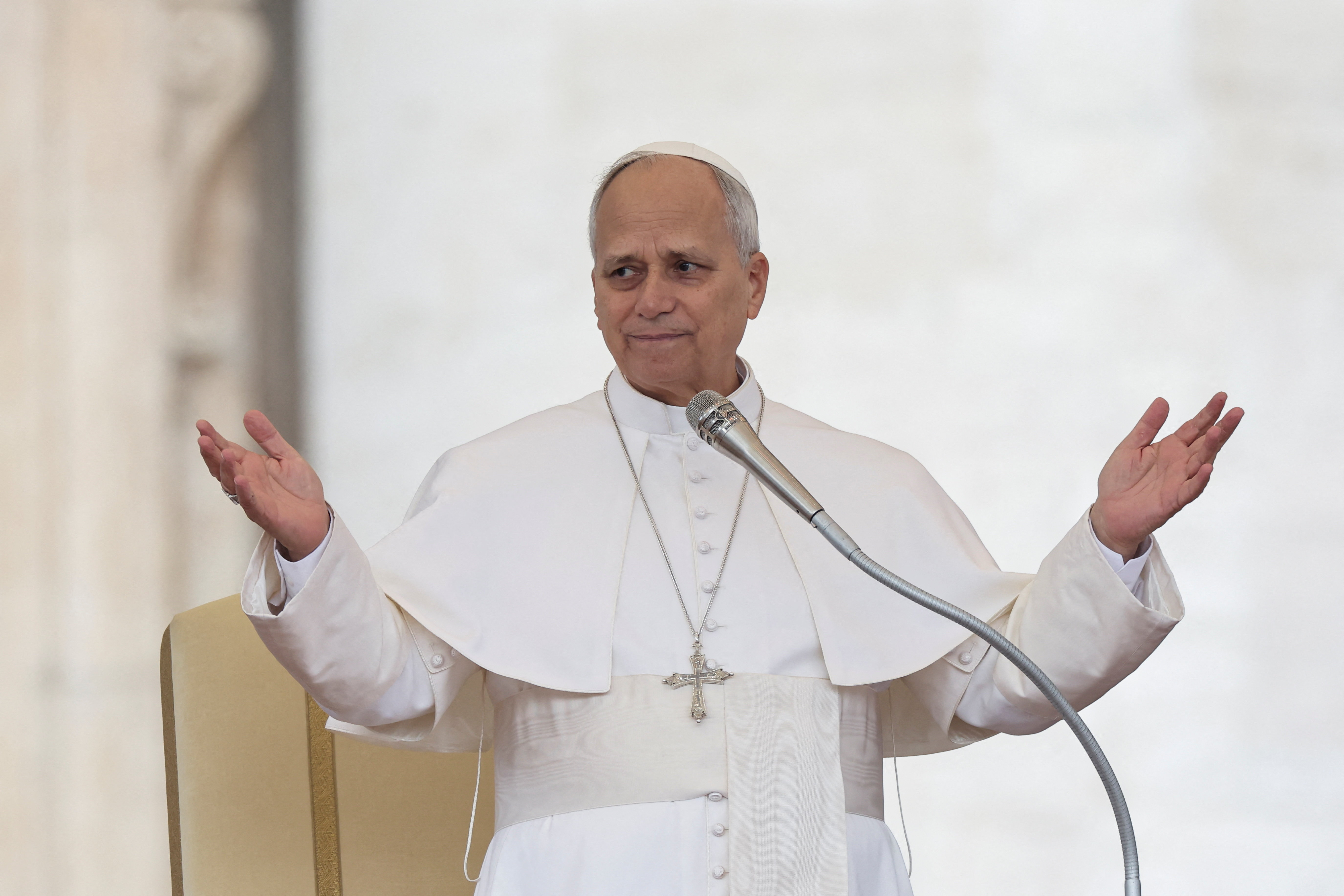 Pope Leo XIV holds a general audience in Saint Peter's Square at the Vatican