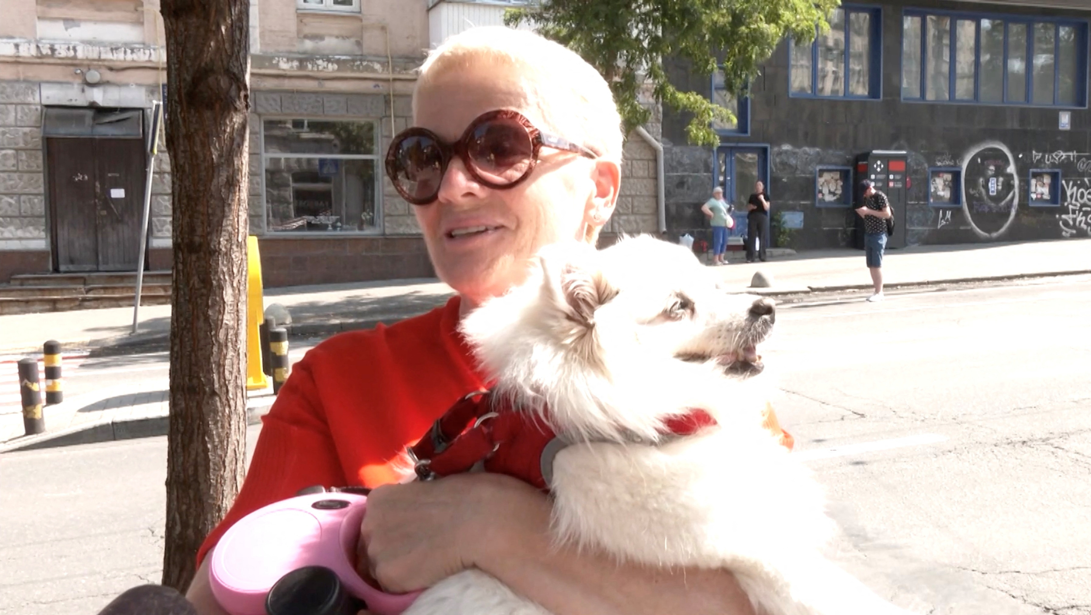 Resident speaks to Reuters following Russian air strike on Kyiv