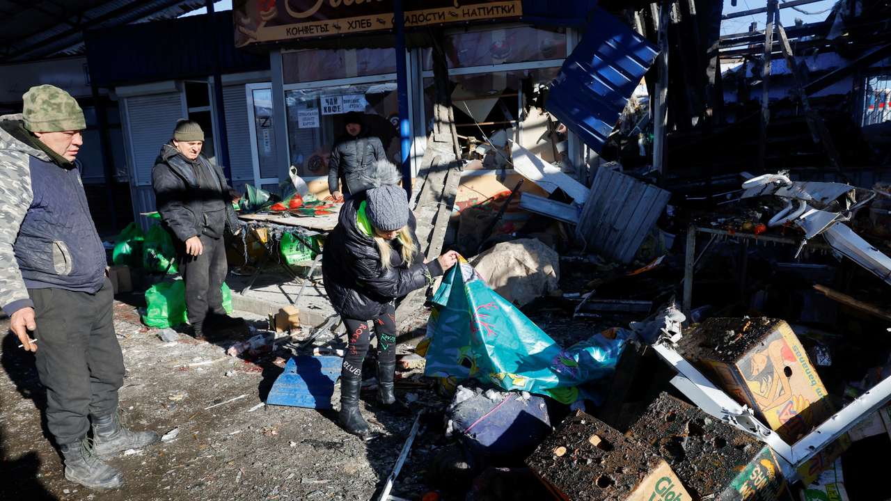 Aftermath of shelling in Donetsk