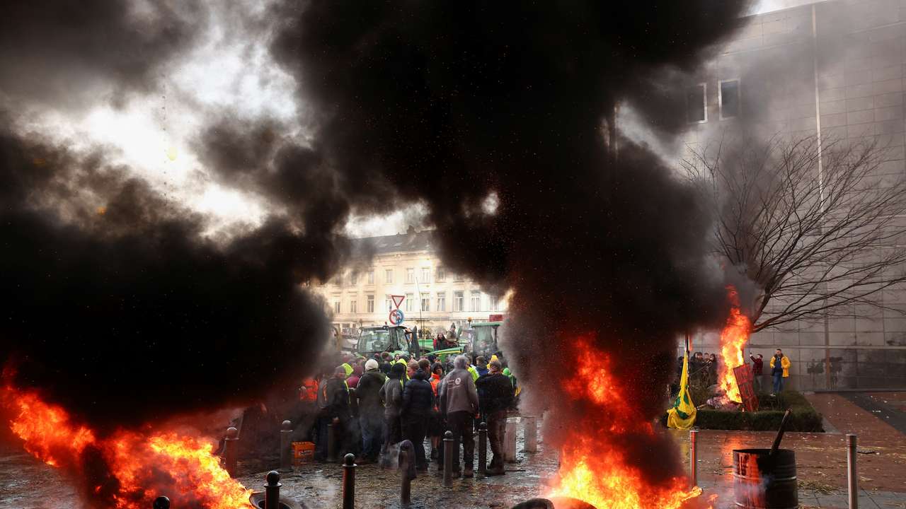 Farmers protest in Brussels