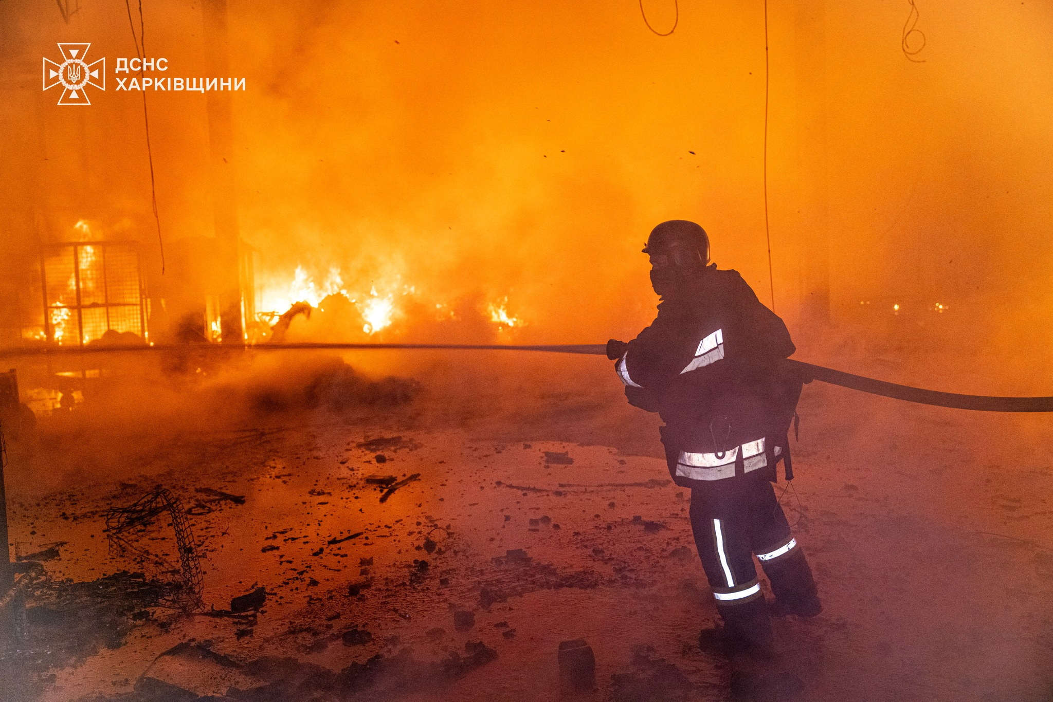 Aftermath of a Russian drone attack in Kharkiv