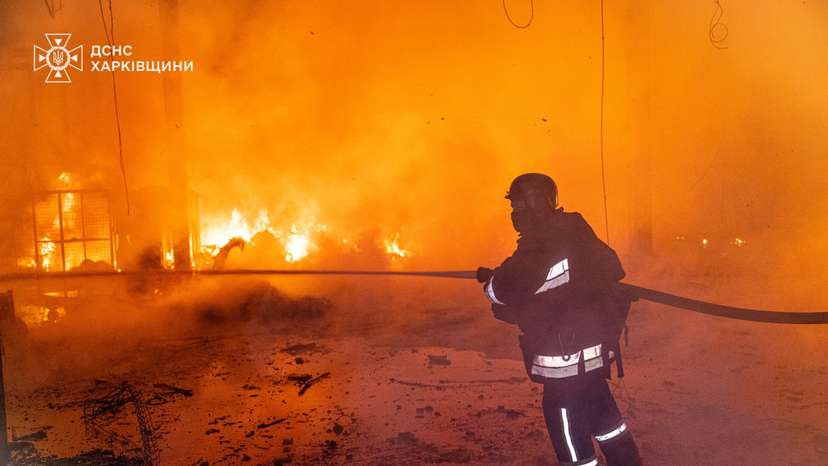 Aftermath of a Russian drone attack in Kharkiv