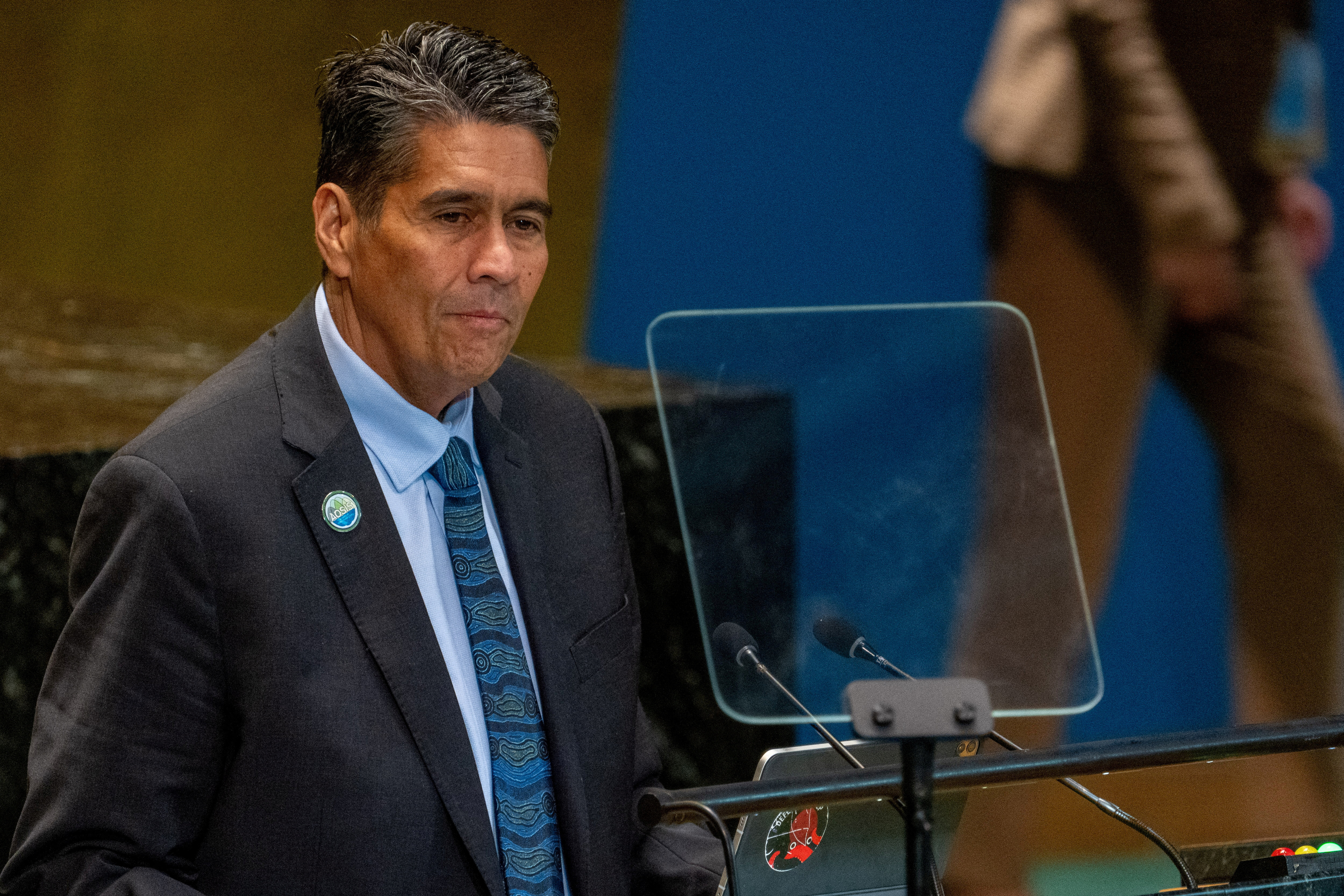 FILE PHOTO: President of Palau Surangel Whipps Jr. addresses  the General Assembly hall at United Nations headquarters