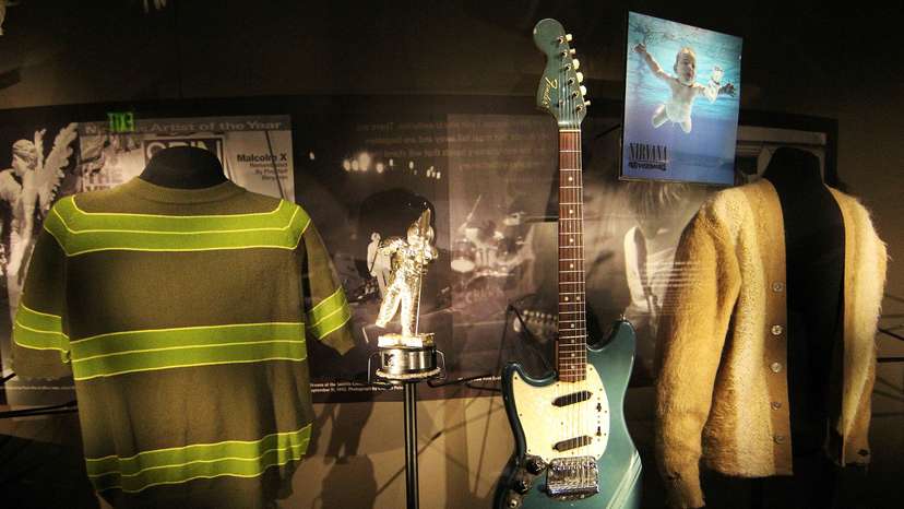 FILE PHOTO: Iconic and rare memorabilia of the late Kurt Cobain are on display at the "Nirvana: Taking Punk to the Masses" exhibit at the Experience Music Project in Seattle