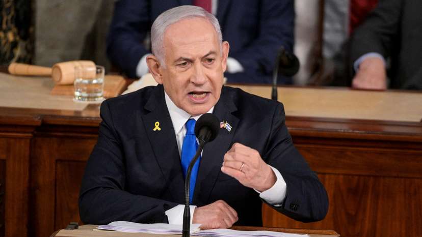 Israeli Prime Minister Benjamin Netanyahu addresses a joint meeting of Congress in Washington