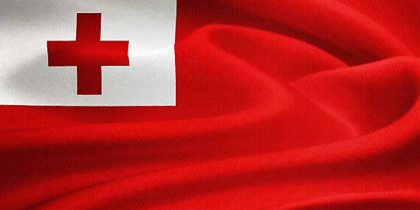 Flag of Tonga waving in the wind