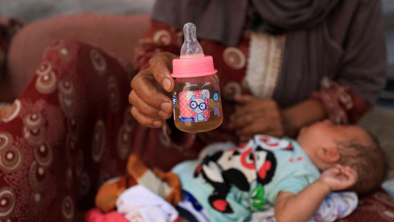 'If the baby could speak, she would scream': parents turn to risky measures to feed young infants in Gaza with infant formula, breastmilk not running out in Gaza City
