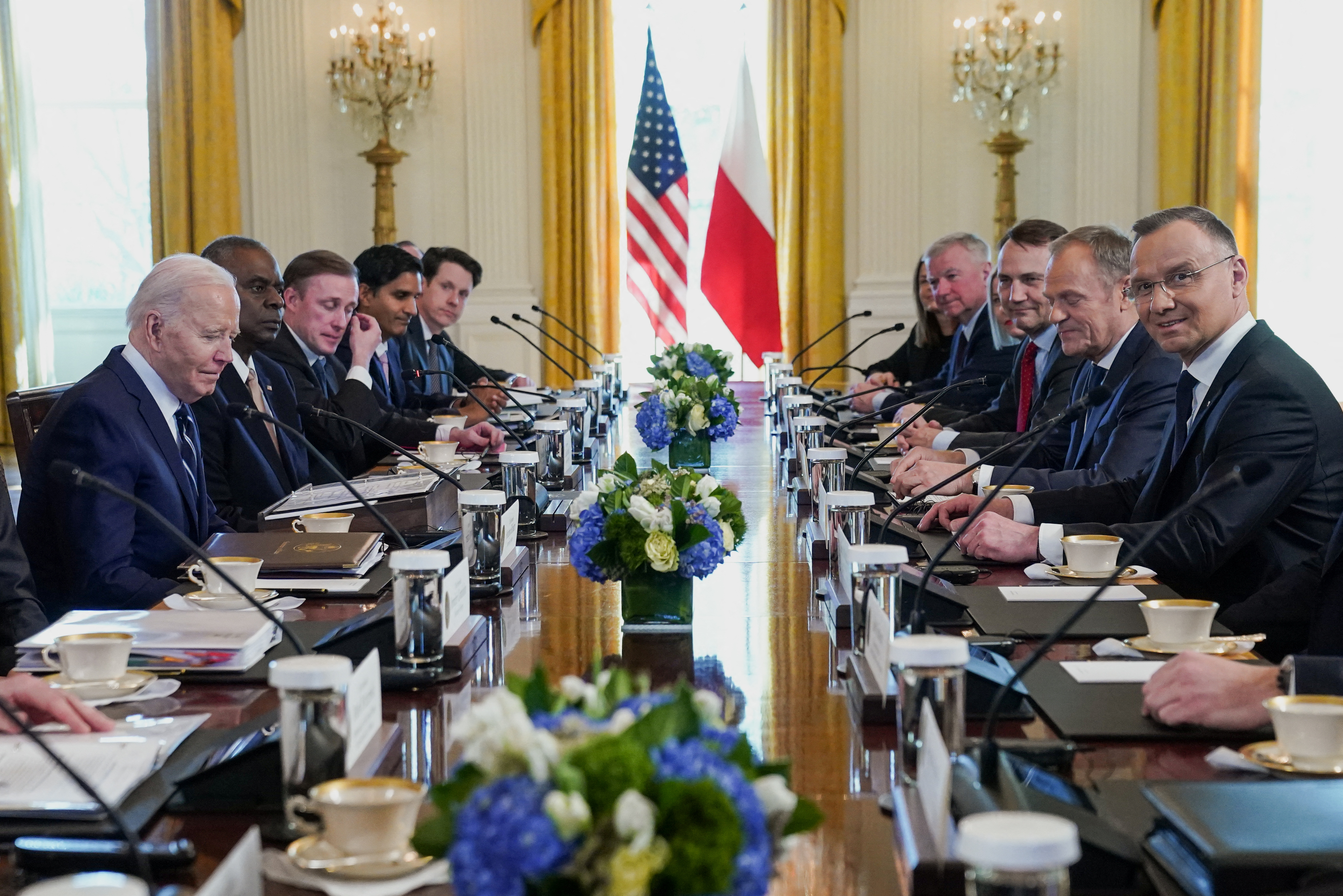 U.S. President Joe Biden meets with Poland's President Andrzej Duda and Prime Minister Donald Tusk, in Washington