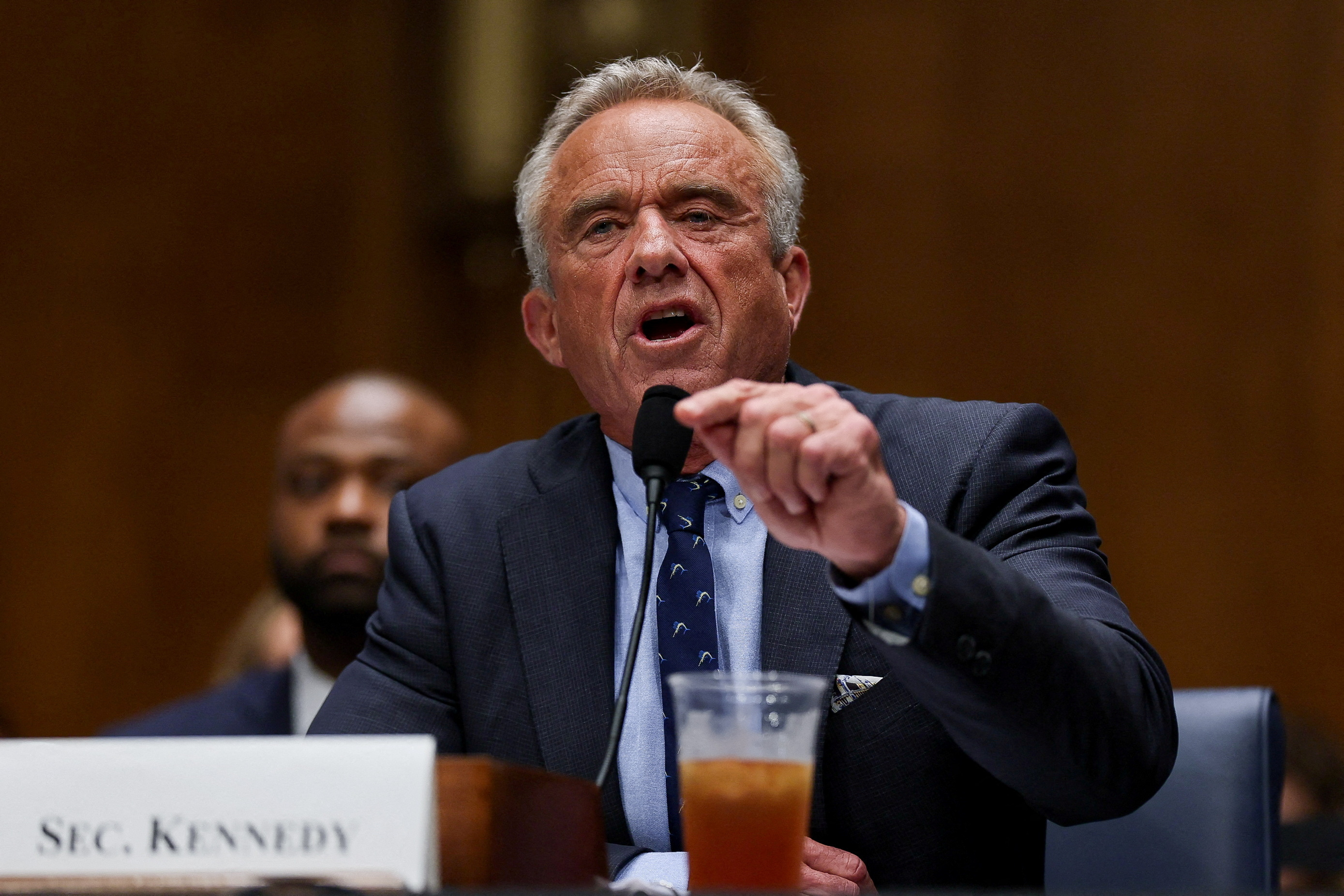 FILE PHOTO: U.S. Health Secretary Kennedy testifies before a House Appropriations Labor, Health and Human Services, Education, and Related Agencies Subcommittee hearing, in Washington