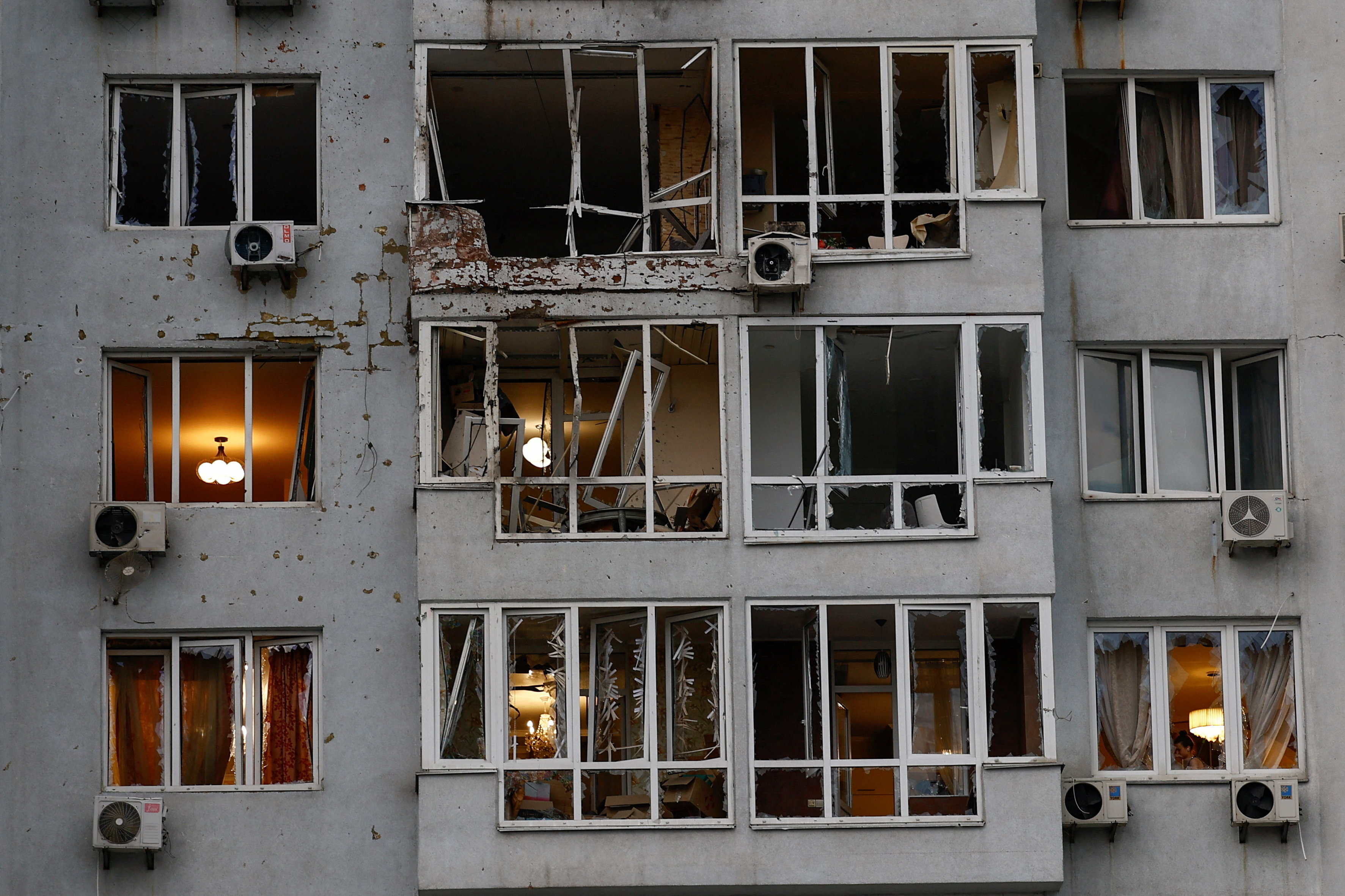 Aftermath of a Russian drone attack in Kyiv