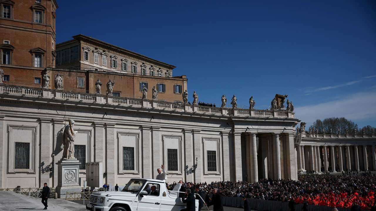 Pope Leo XIV holds a weekly general audience in Saint Peter's Square at the Vatican