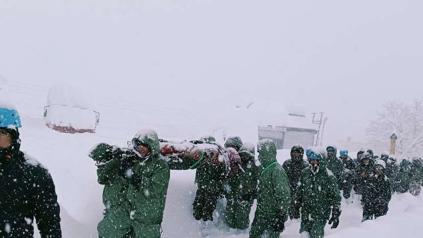 Still image of what the Indian Army says is a rescue operation after an avalanche near Mana village, in a location given as Garhwal Sector, Uttarakhand state