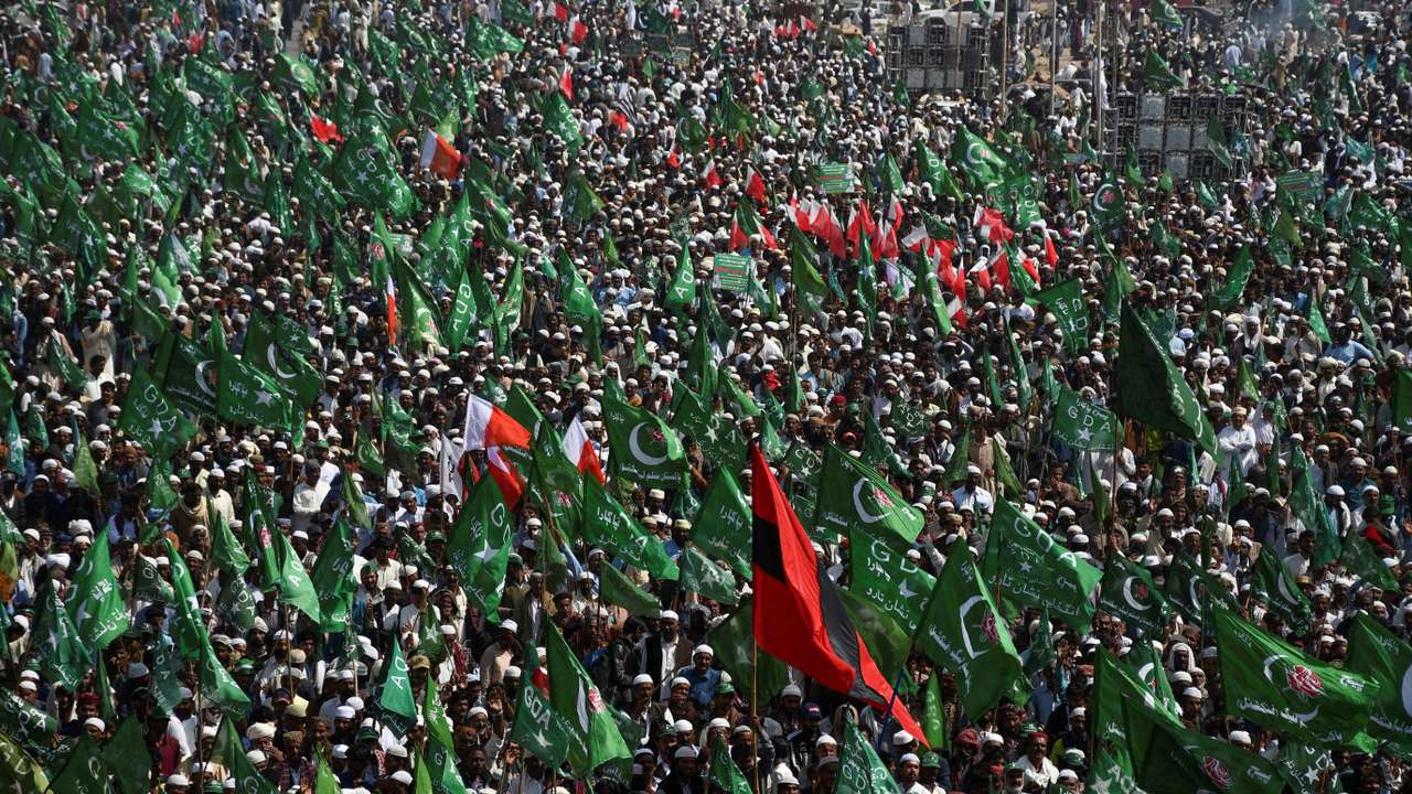 FILE PHOTO: Protest demanding free and fair results of the general elections in Jamshoro