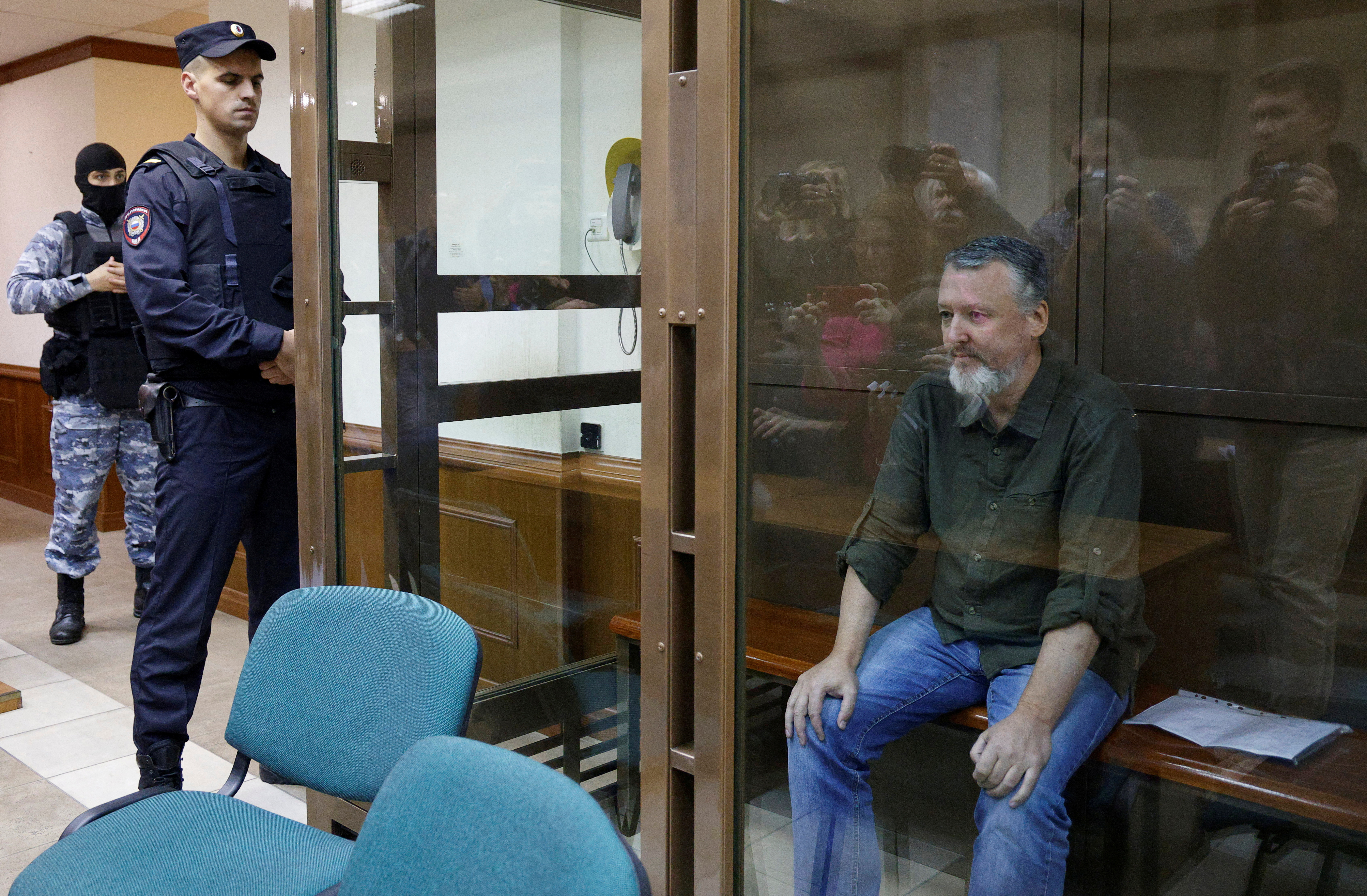 FILE PHOTO: Pro-war Kremlin critic Girkin appeals against his detention, in Moscow