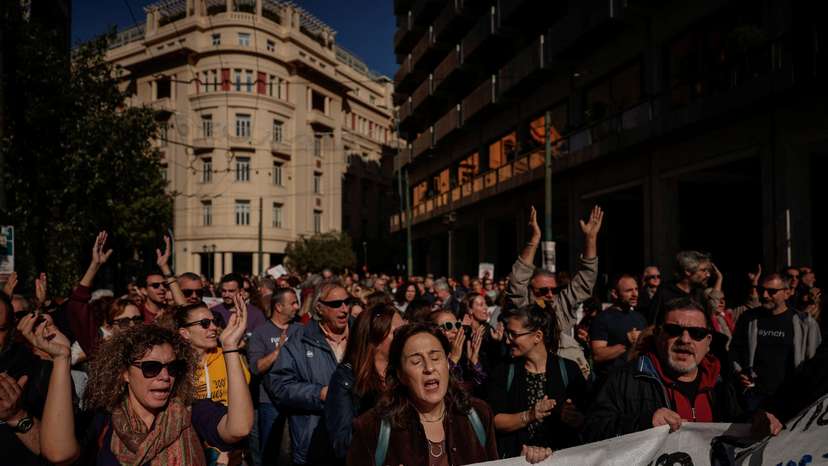 General strike over rising prices and housing costs, in Athens