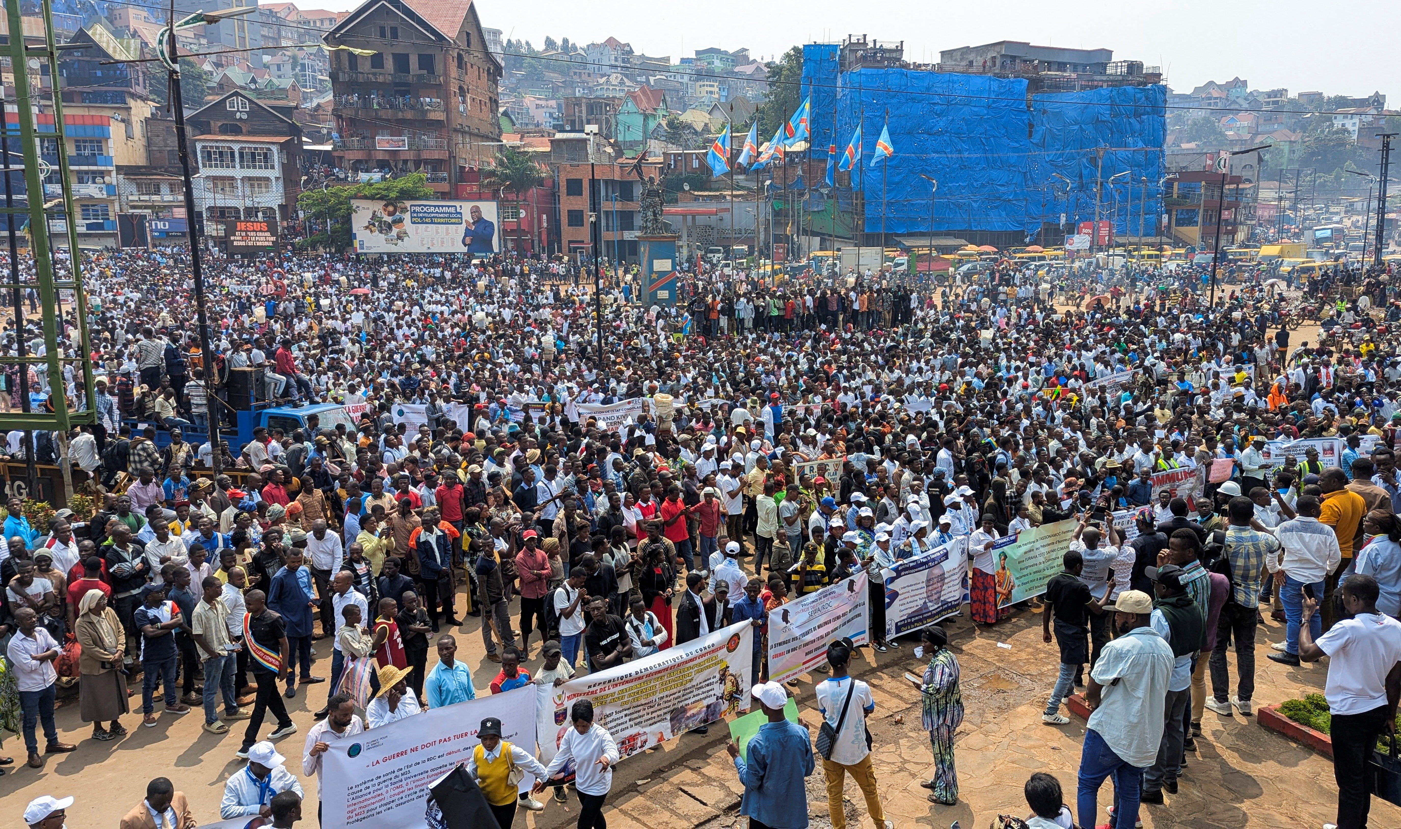 Congolese civilians attend rally against Rwanda in Bukavu