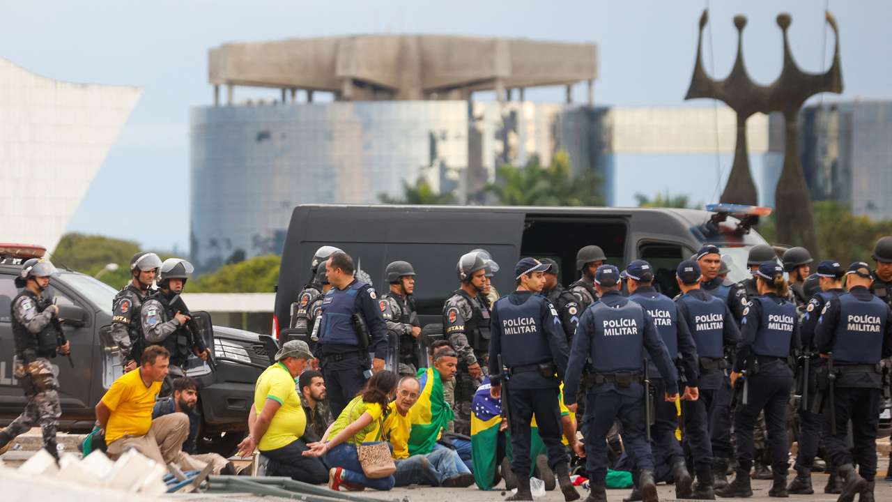 Supporters of Brazil's former President Jair Bolsonaro demonstrate against President Luiz Inacio Lula da Silva, in Brasilia