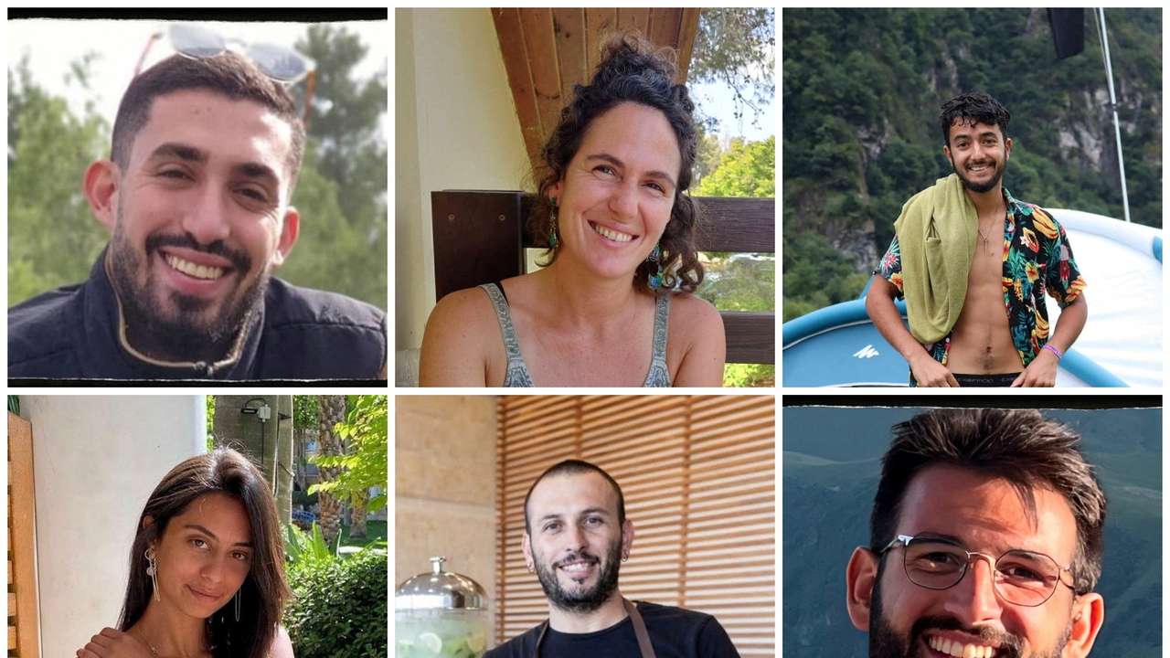 Combination picture shows hostages, kidnapped by Hamas during the October 7 attacks, whose bodies have been recovered from the Rafah area of the Gaza Strip