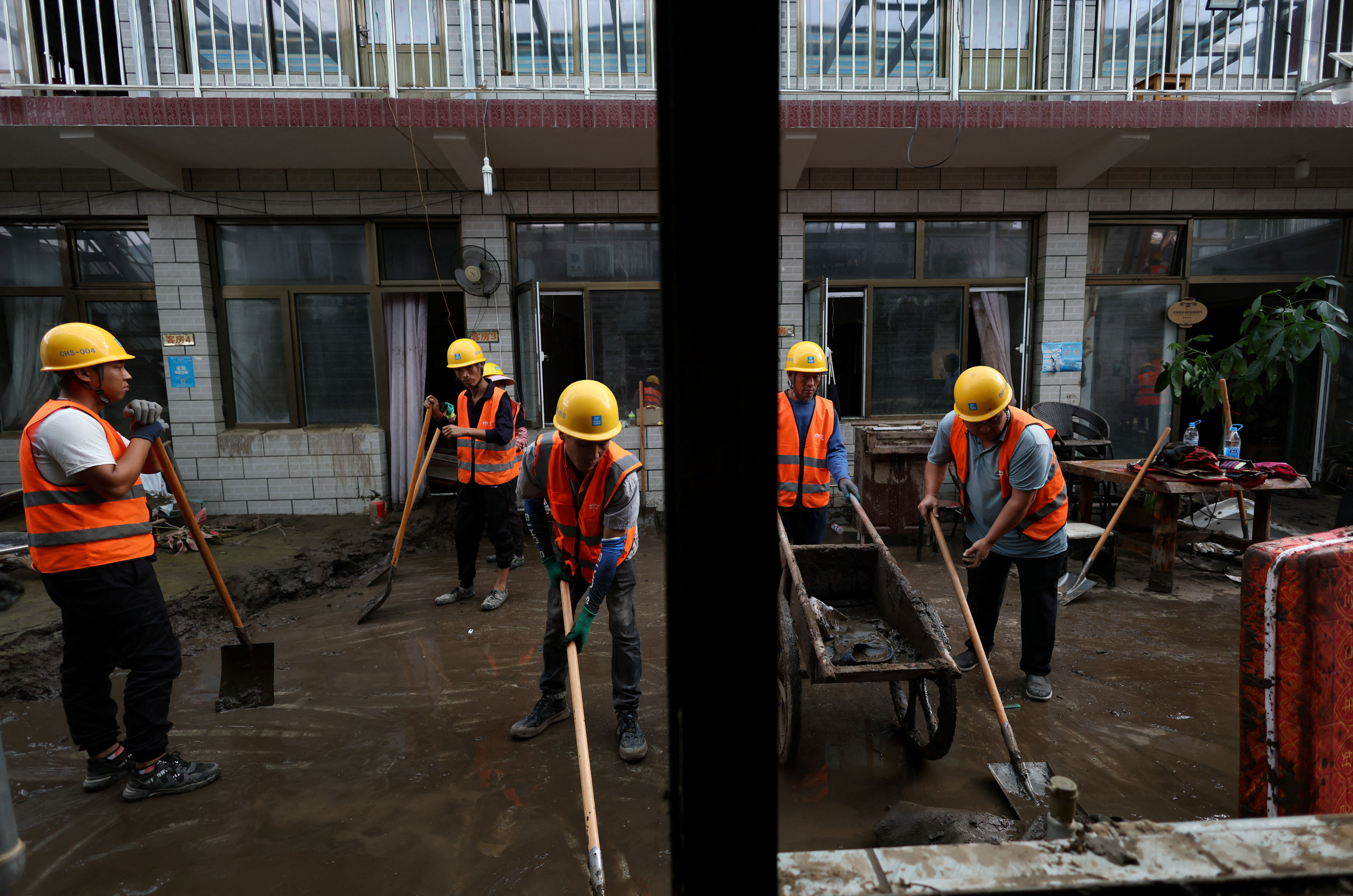 Aftermath of late July's heavy rainfalls that flooded villages, in Huairou, Beijing