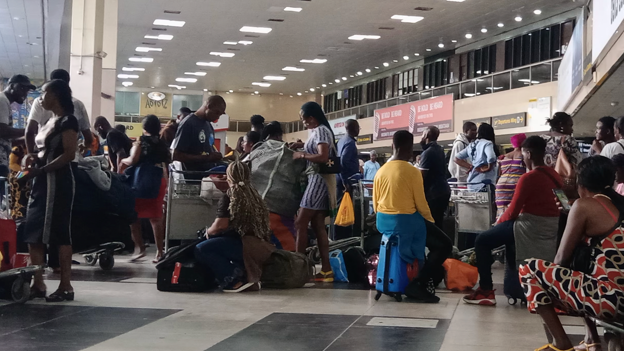 The departures gate at Lagos airport, Nigeria. Photo Credit: Olayide Oluwafunmilayo Soaga