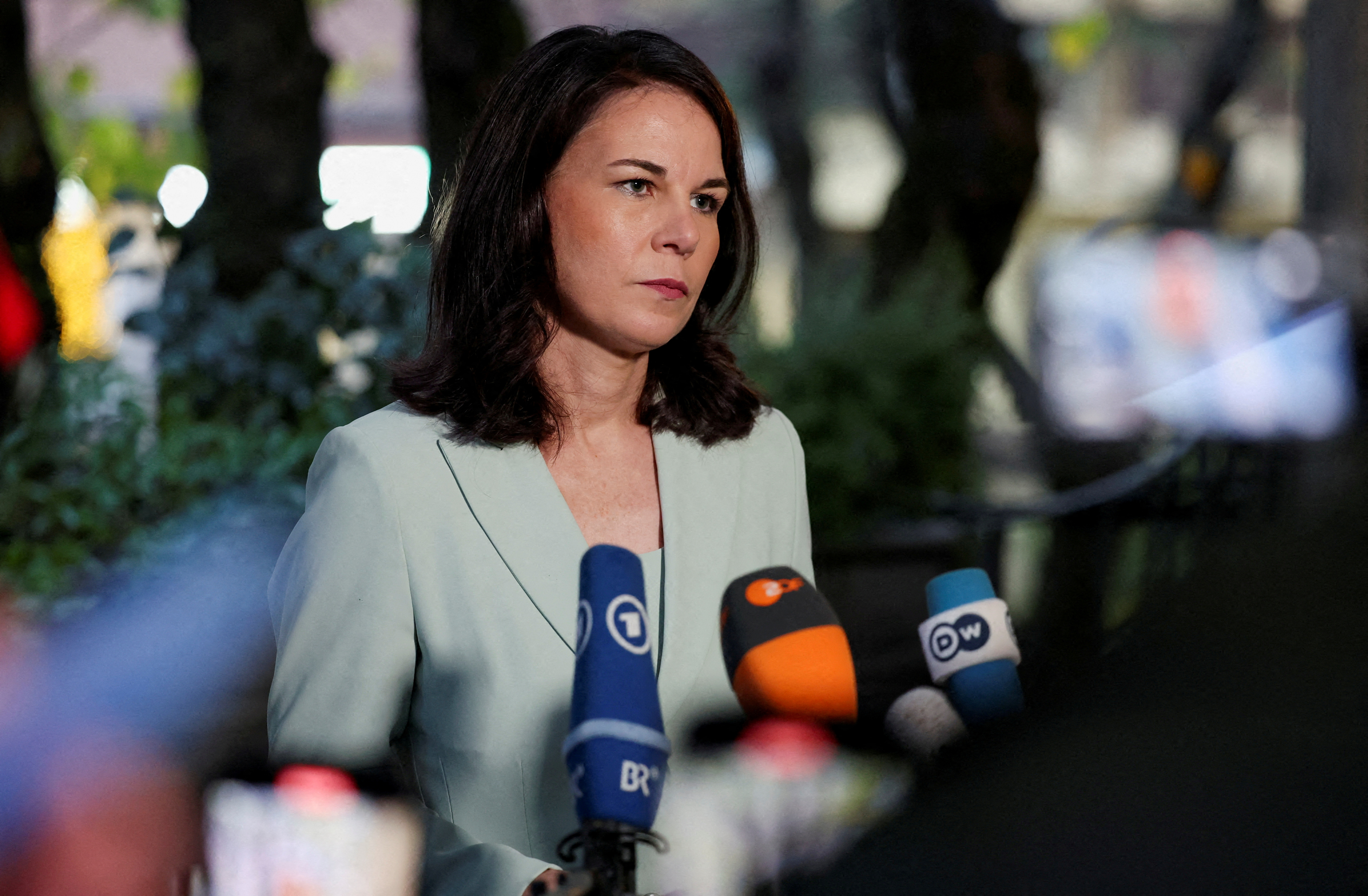 FILE PHOTO: German Foreign Minister Annalena Baerbock attends a press conference