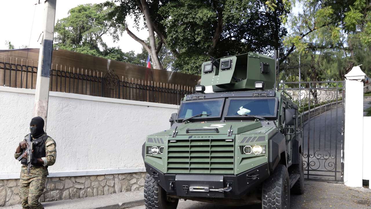 Security forces guard key offices as Haiti faces uncertain transition, in Port-au-Prince
