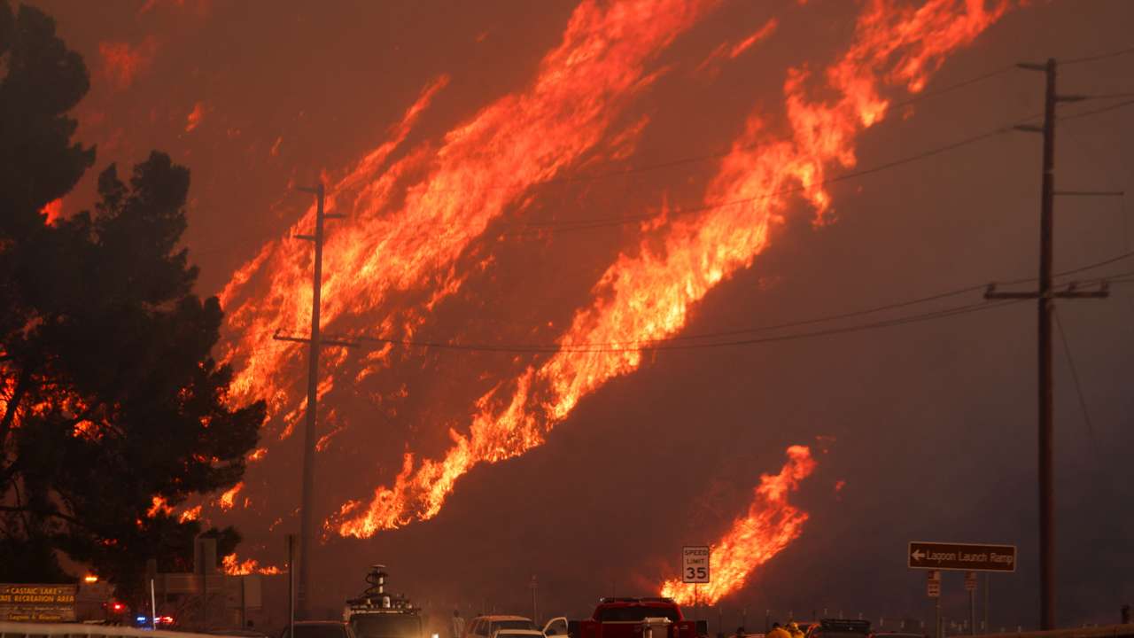 Hughes Fire, at Castaic Lake