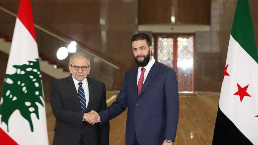 Lebanese Prime Minister Nawaf Salam meets with Syrian President Ahmed al-Sharaa in Damascus