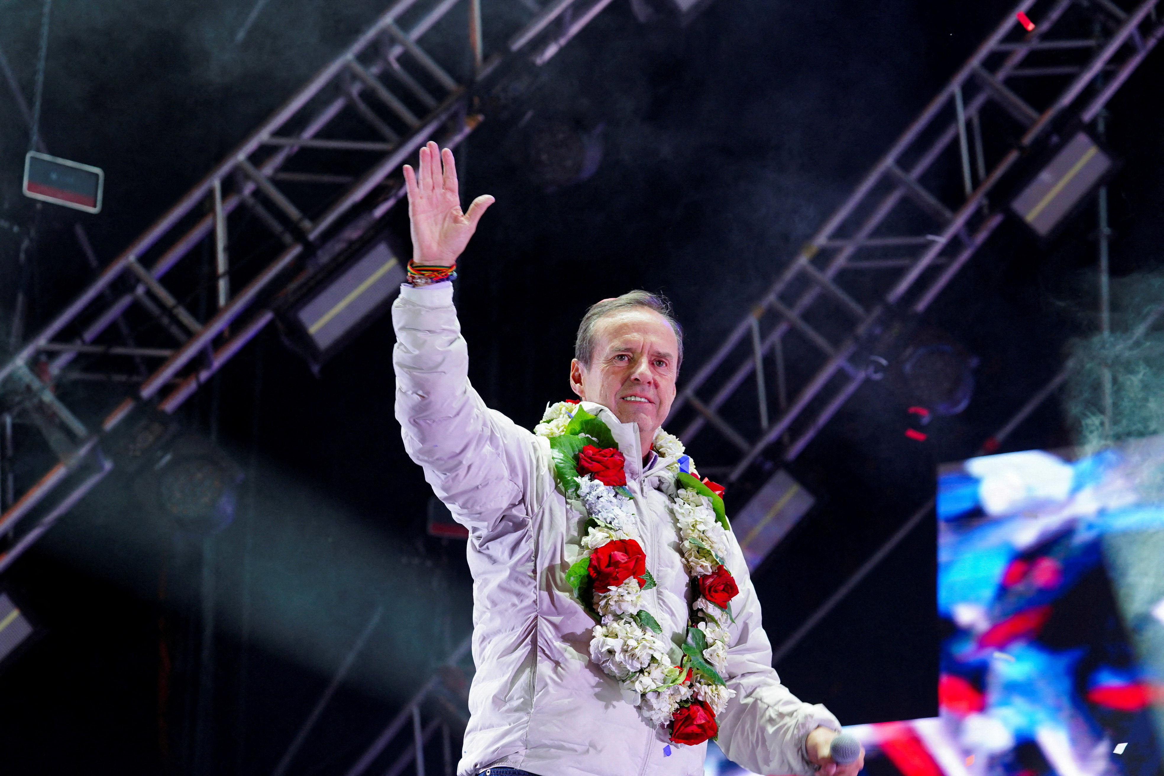 FILE PHOTO: Former President and presidential candidate Quiroga campaigns