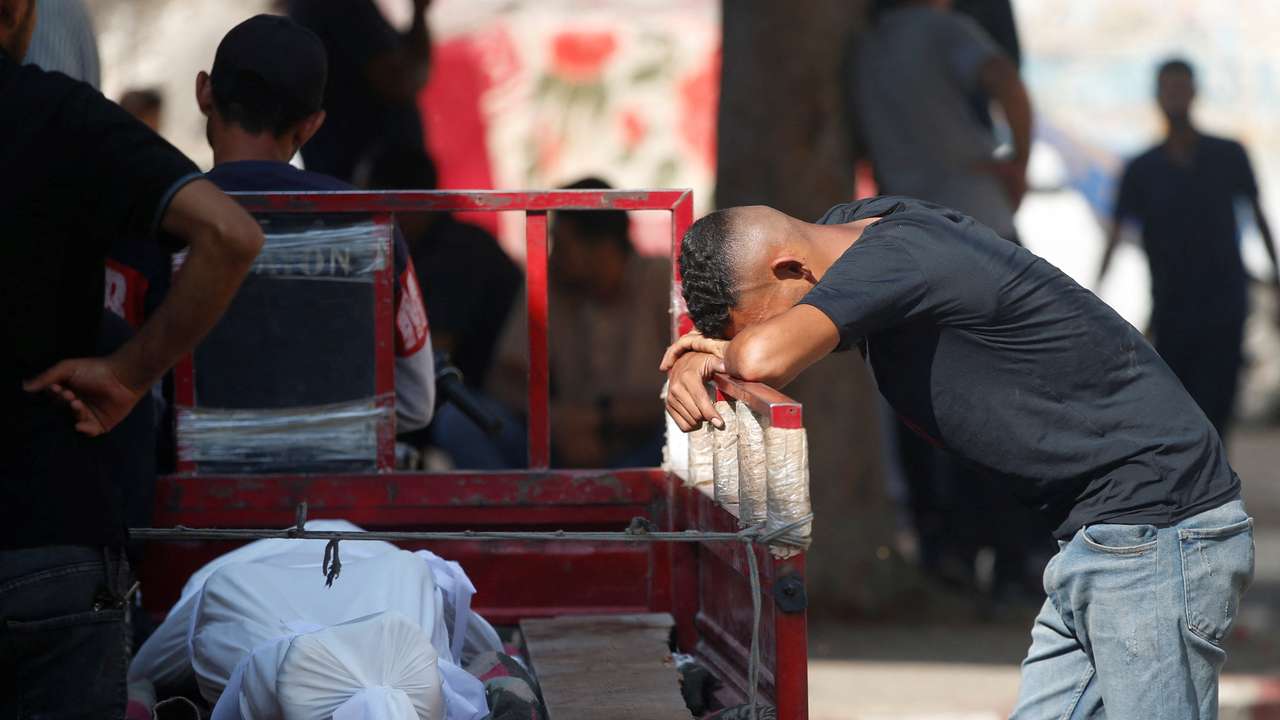 Funeral for Palestinians killed by Israeli fire while seeking aid in northern Gaza