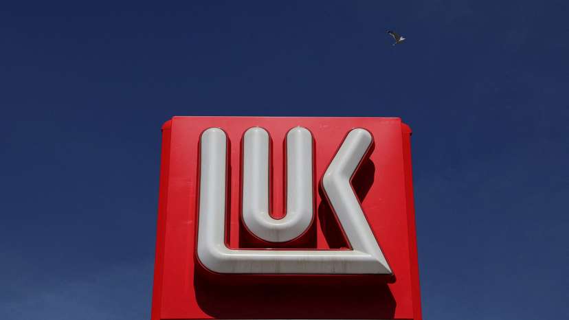 FILE PHOTO: The logo of Lukoil is on display at a petrol station in Saint Petersburg