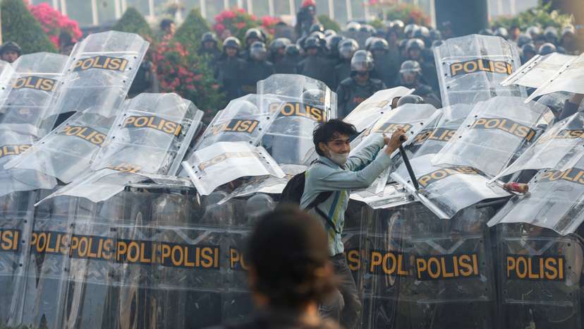 Protest against the revisions to the country's election law in Jakarta