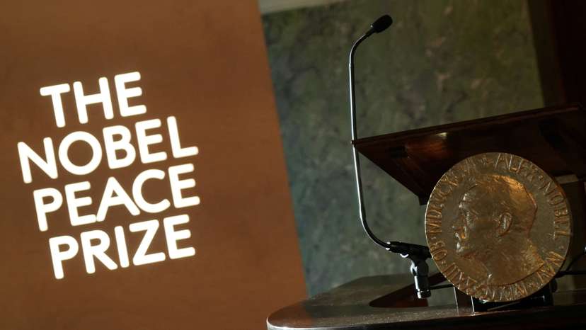A replica of the Nobel Peace Medal is placed at the Norwegian Nobel Institute in Oslo