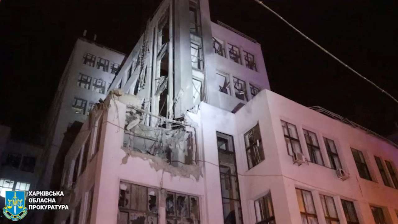 Russia bomb attack damages historic building in Ukraine's Kharkiv