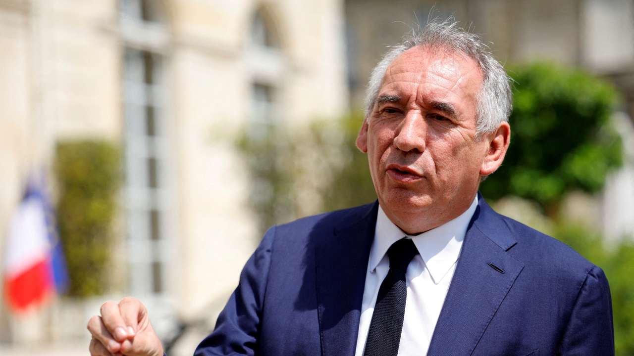 FILE PHOTO: Francois Bayrou, leader of MoDem party, leaves the Elysee Palace in Paris