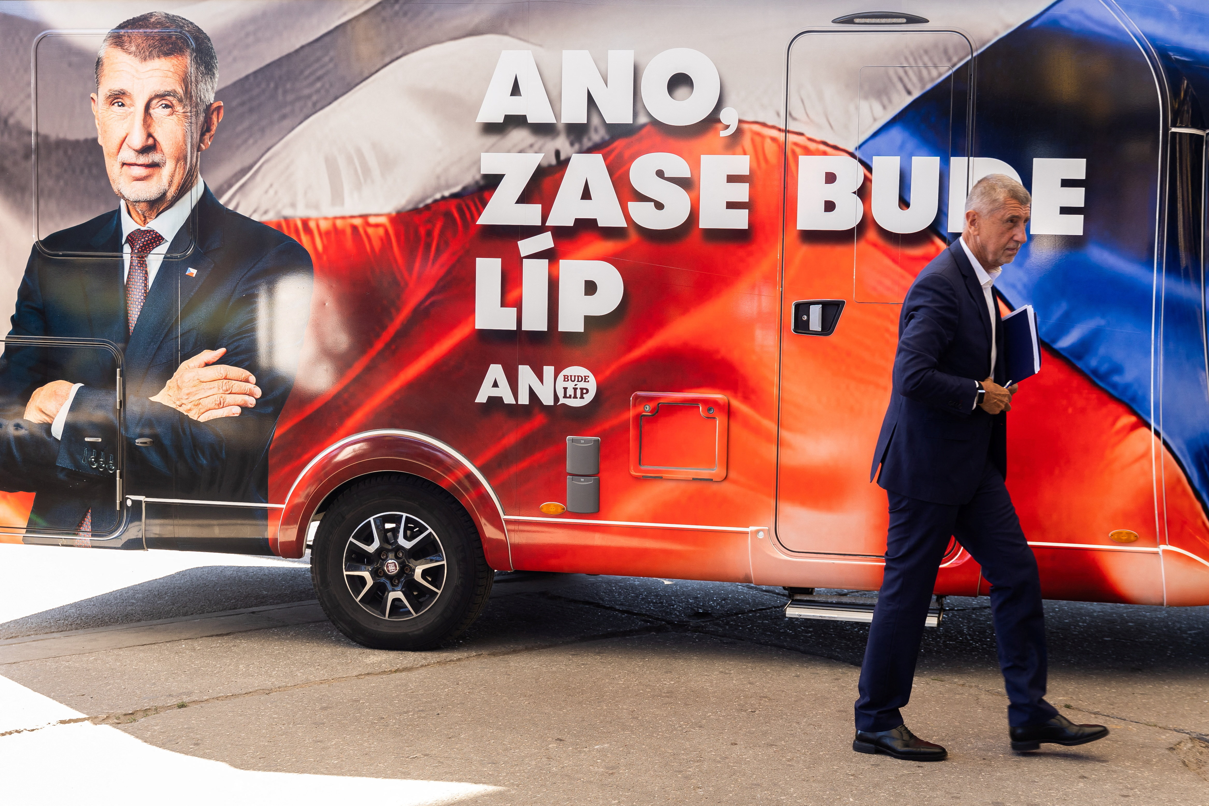 Andrej Babis during an alection campaign, in Ostrava
