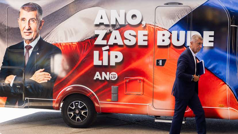 Andrej Babis during an alection campaign, in Ostrava