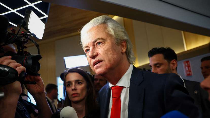 Dutch far-right leader Geert Wilders' decision to leave the governing coalition, in The Hague