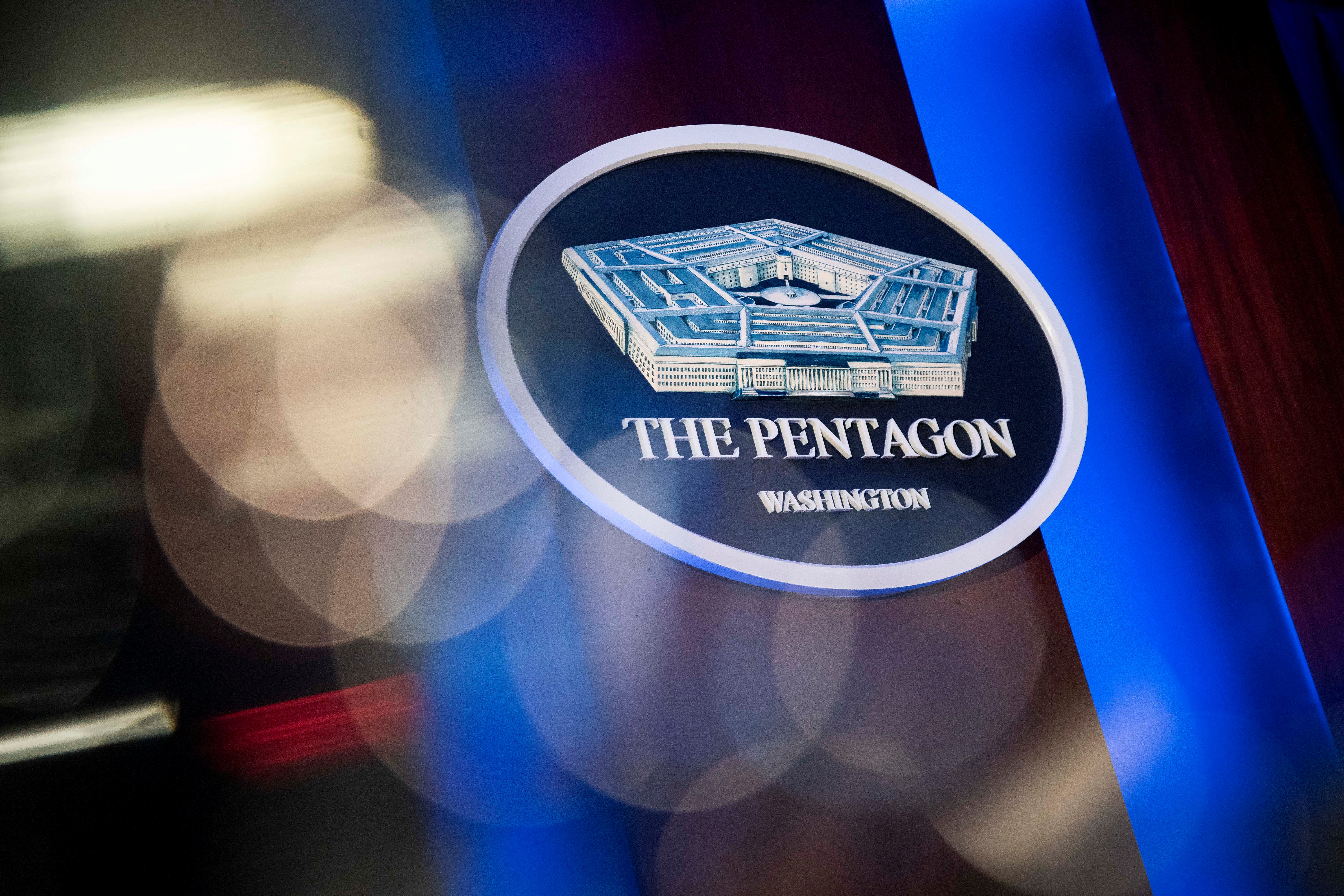 FILE PHOTO: The Pentagon logo is seen in Virginia