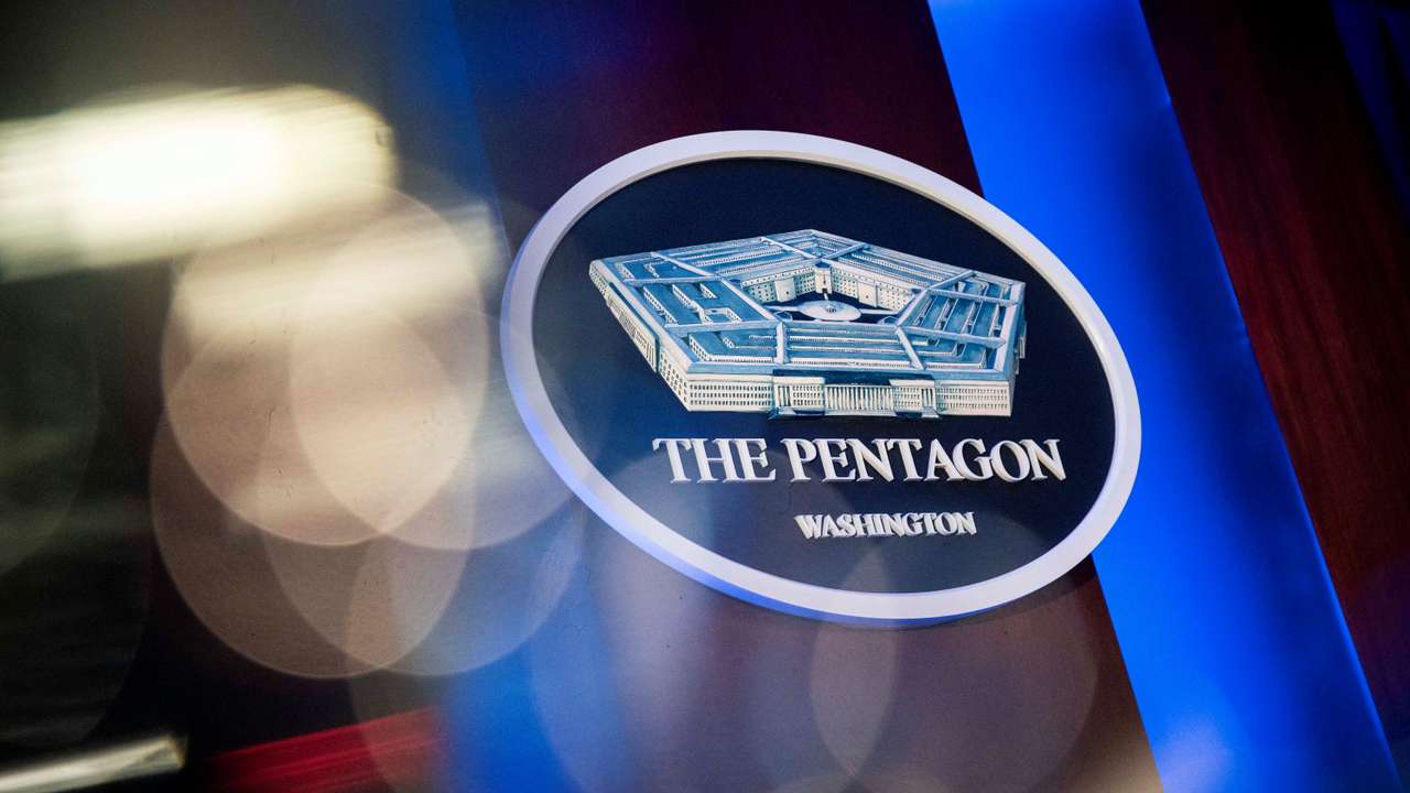 FILE PHOTO: The Pentagon logo is seen in Virginia
