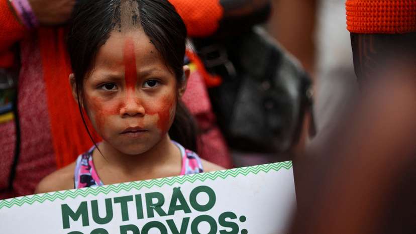 Protest to call for climate justice and territorial protection, in Belem