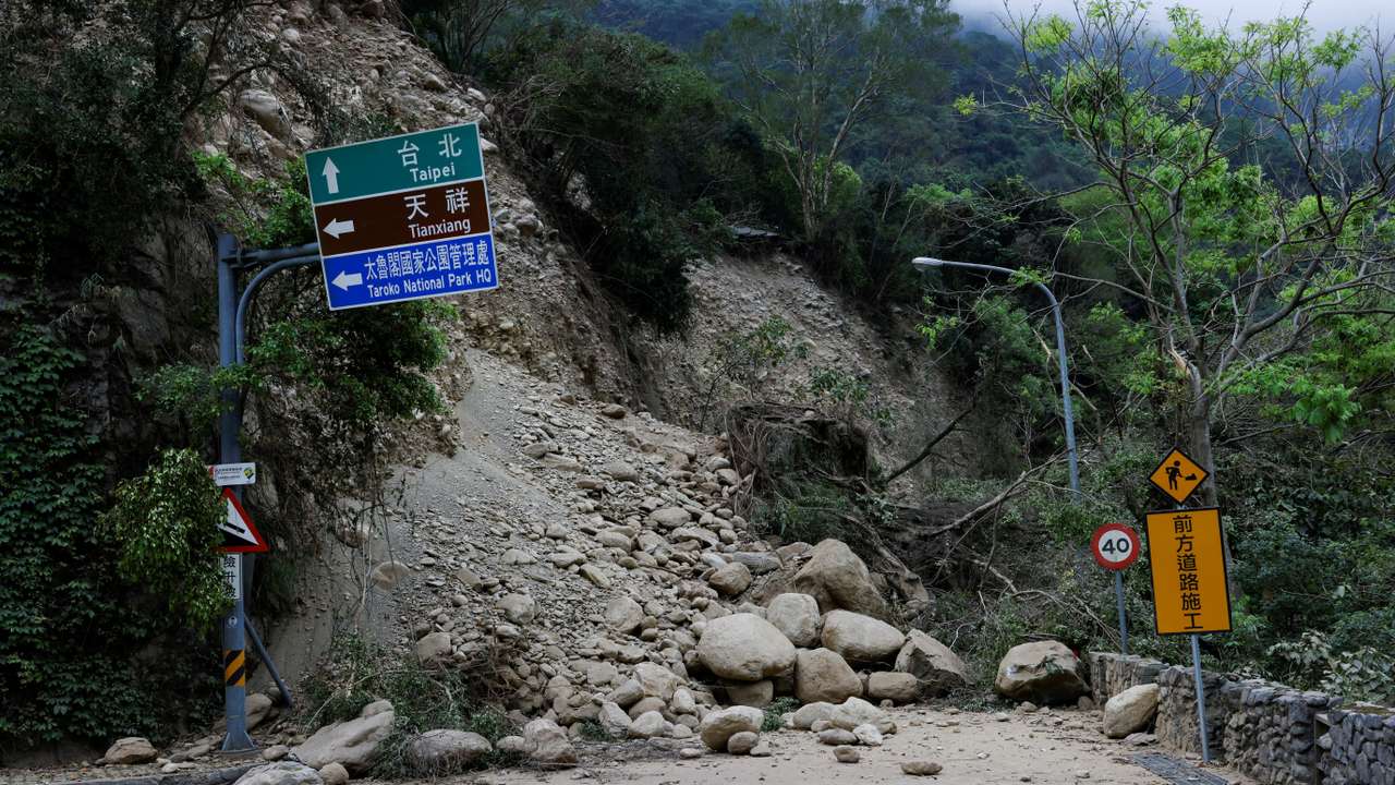 Aftermath of an earthquake, in Hualien