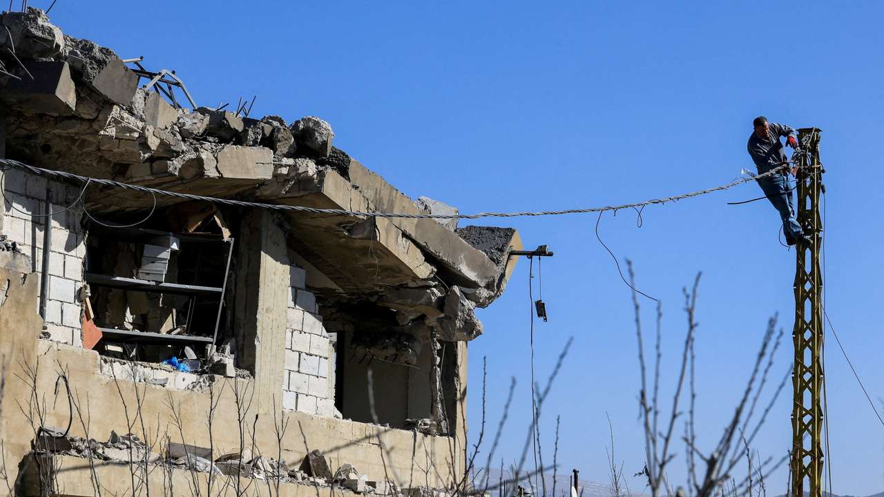 Aftermath of an Israeli strike in Lebanon's Bekaa valley