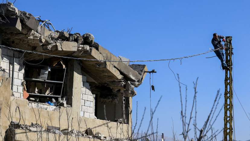 Aftermath of an Israeli strike in Lebanon's Bekaa valley
