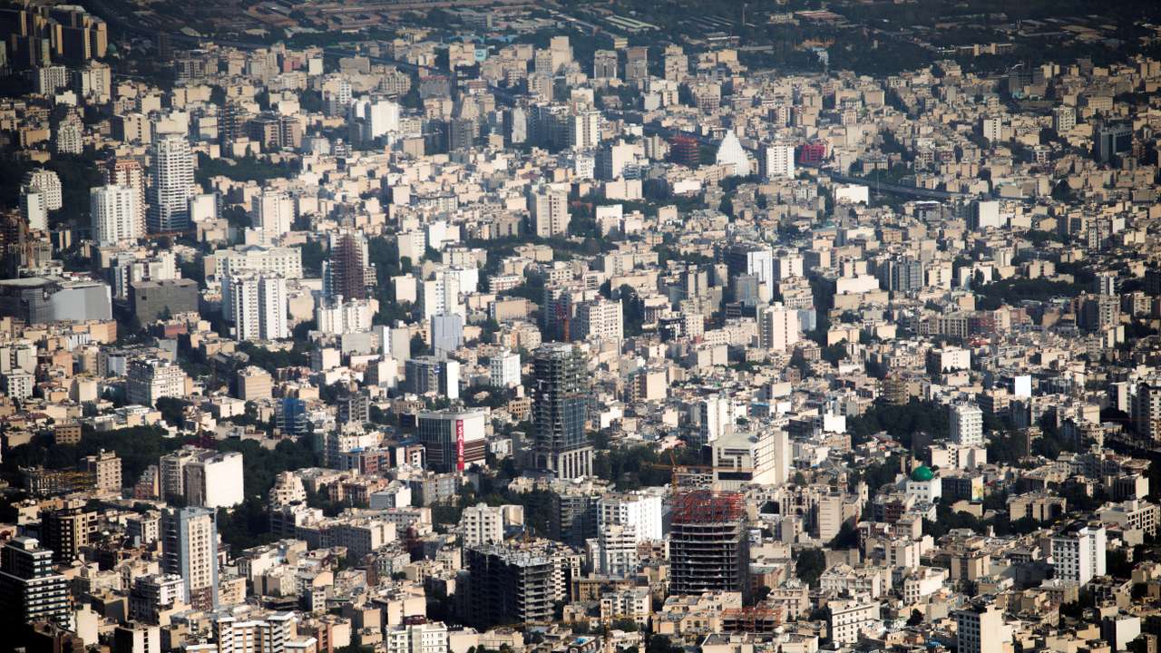 General view shows buildings in Tehran